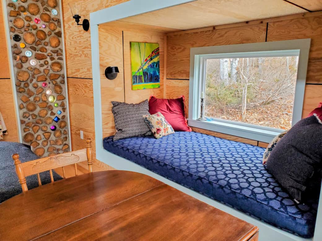 Funky cordwood wall feature Funky cordwood wall feature
