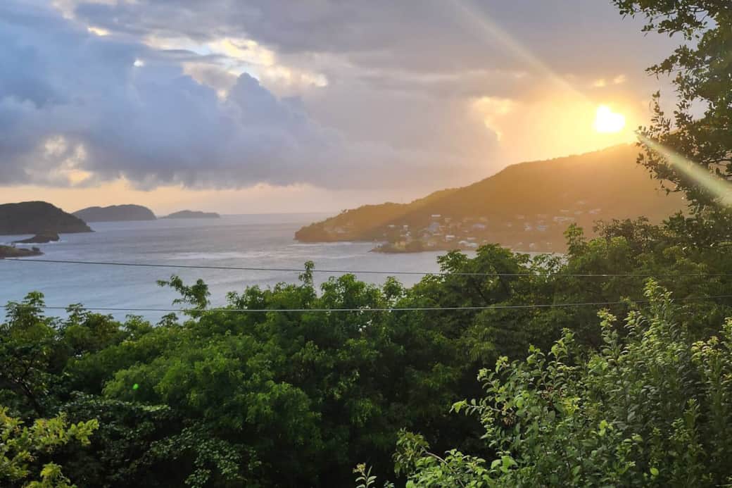 Take in beautiful sunsets from the spacious patio. 