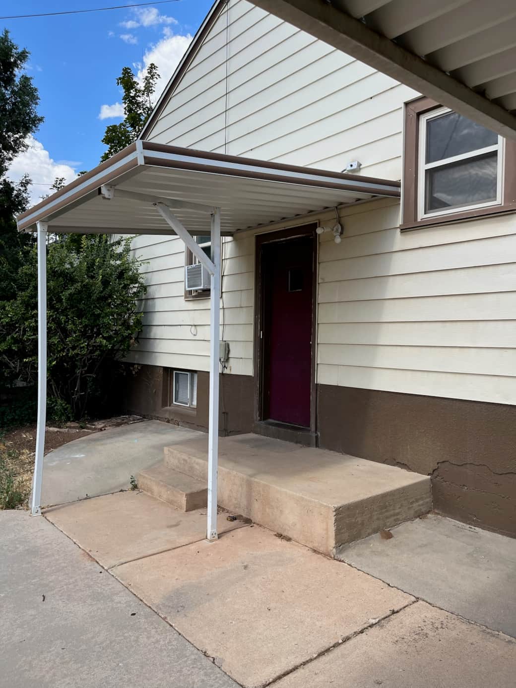Private entrance with covered porch for easy access with secure keyless access
