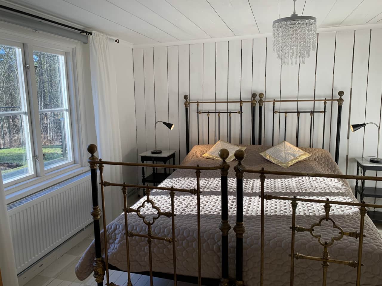 Bedroom with iron beds