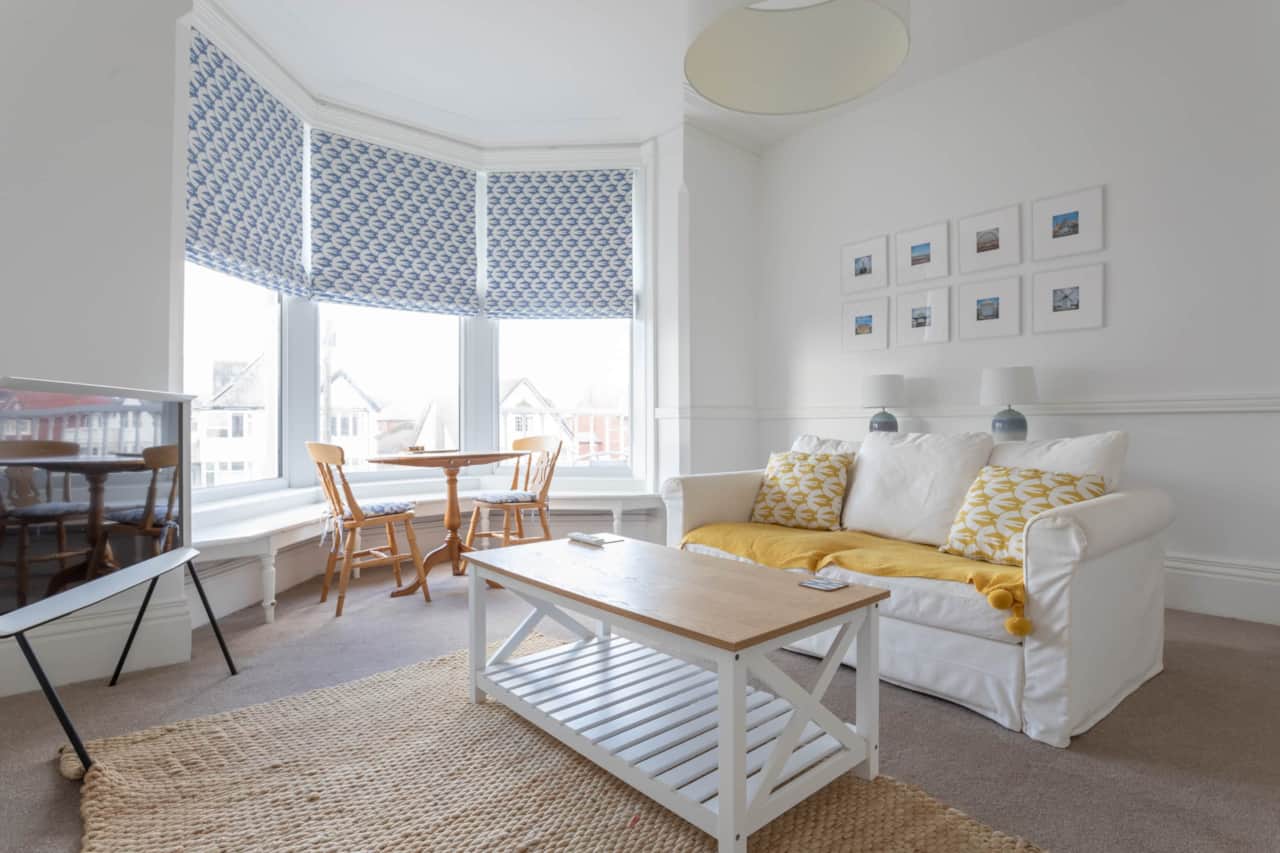 Bright and airy living room with a stunning sea view.