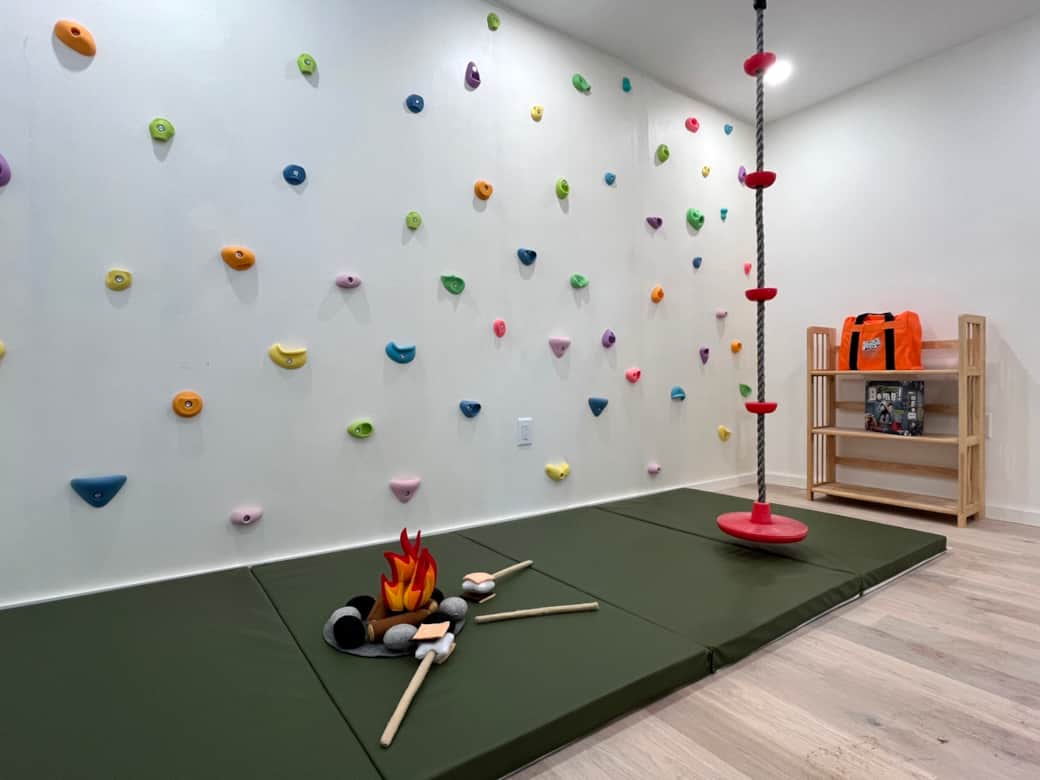 Climb the walls, and swing from the ceilings in our playroom!