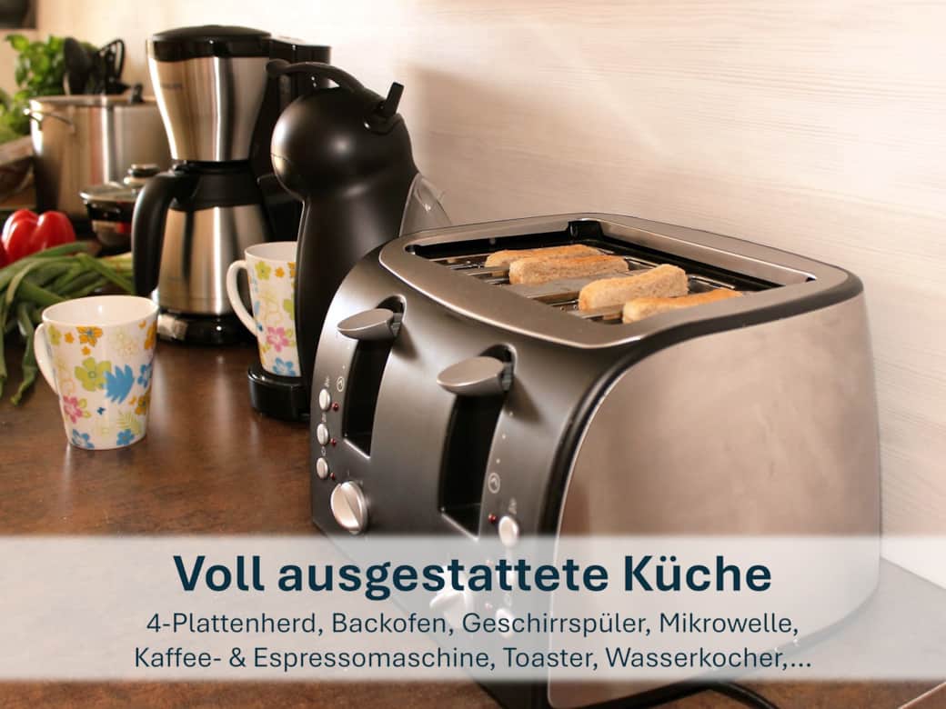 Voll ausgestattete Küche 