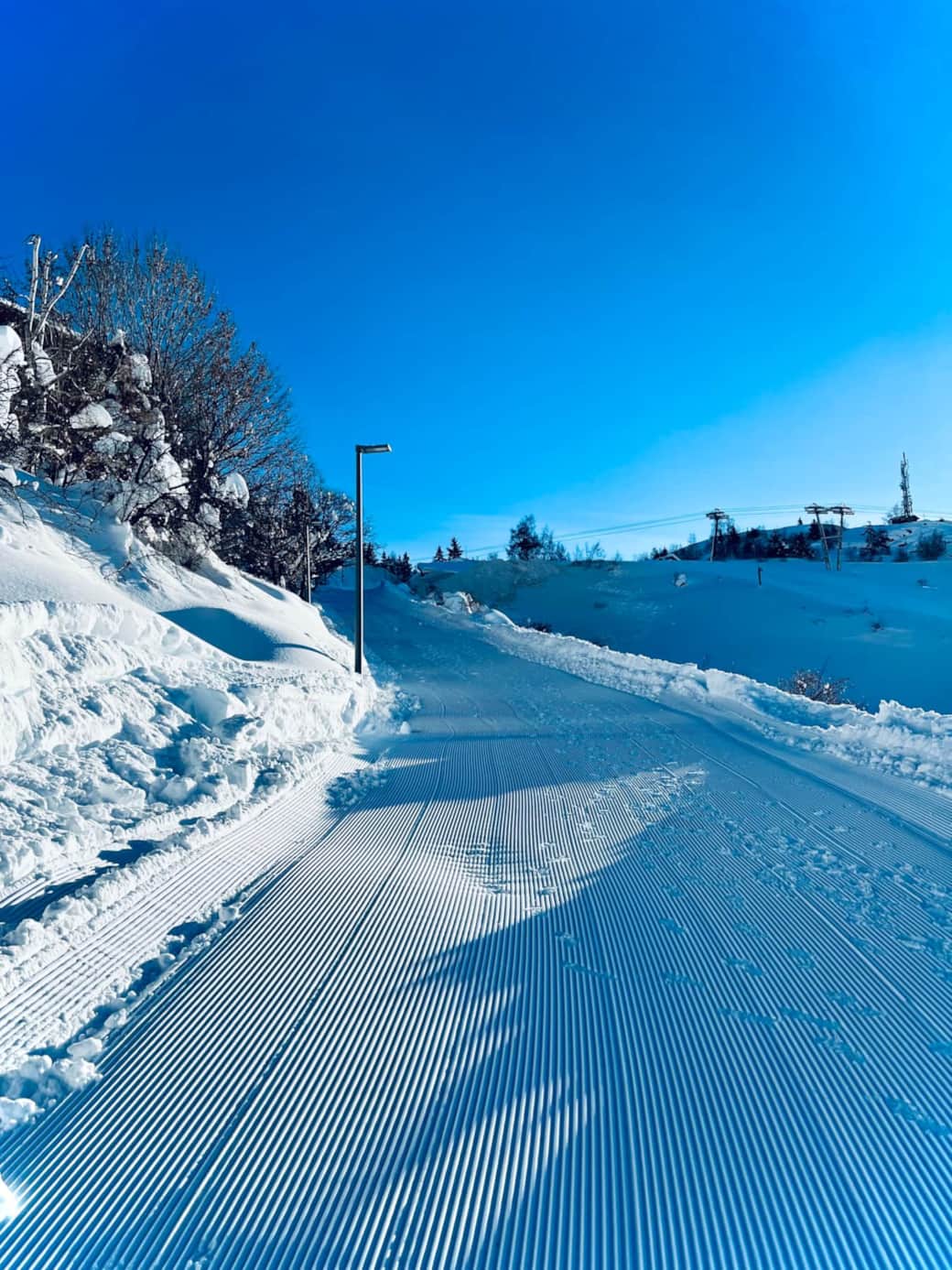 Piste qui descend directement au chalet Delta