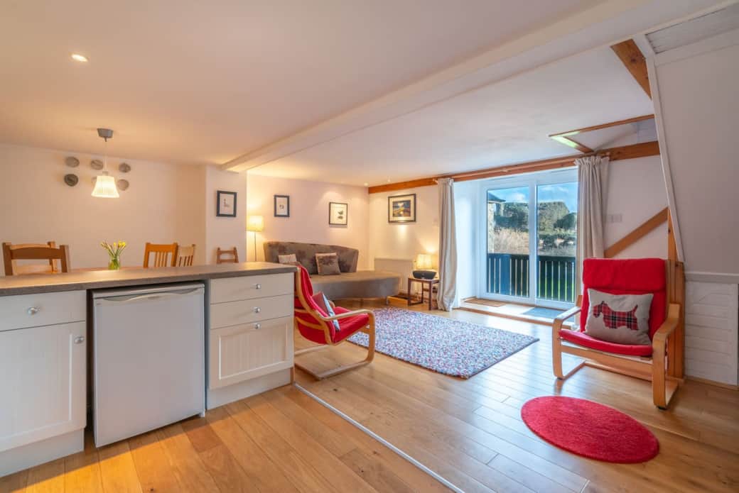 Open Plan Living Room / Kitchen with Aros Castle view Open Plan Living Room / Kitchen with Aros Castle view