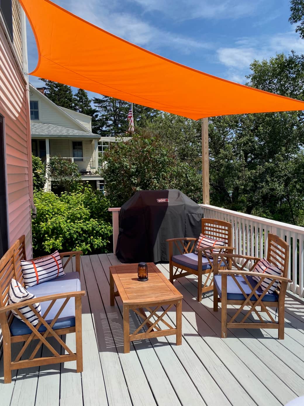 Deck seating and grill