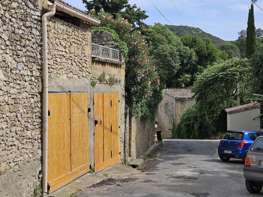 Garage with road parking