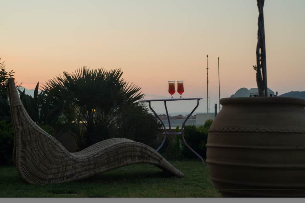 Garden sunset