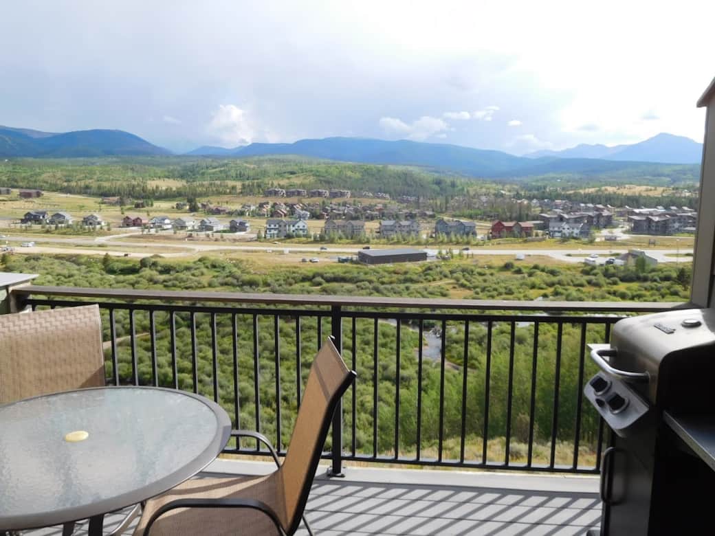 Private deck overlooking Winter Park Resort and Fraser River Valley