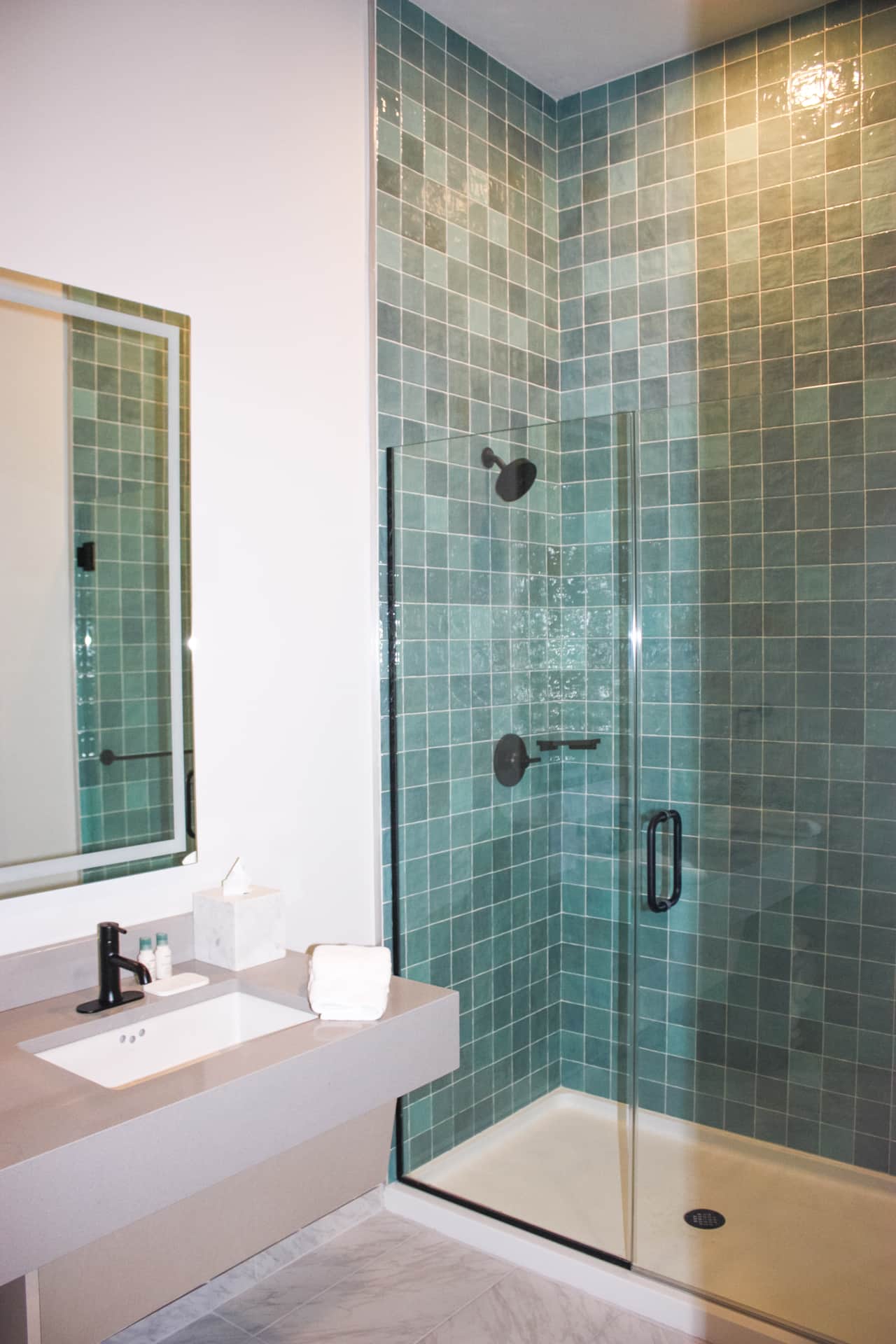 Spacious Tiled Shower