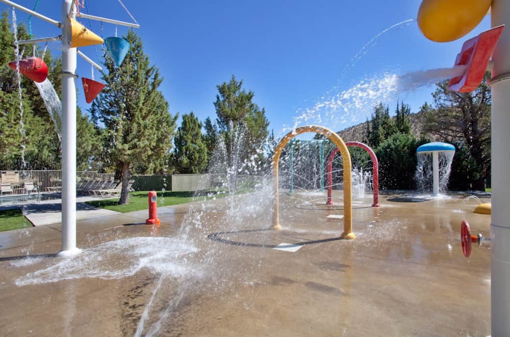 Kids' splash park at Eagle Crest Resort's Lakeside Sports Center – included with guest passes