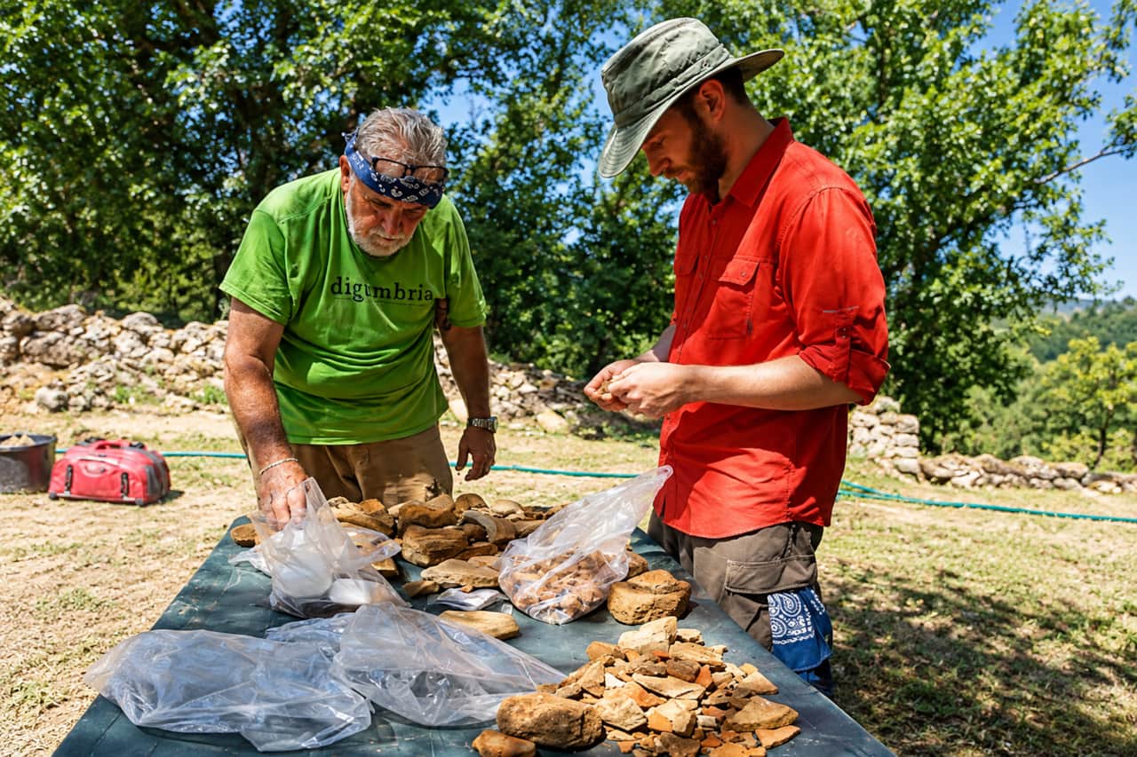 Coriglia Dig Sorting Pottery