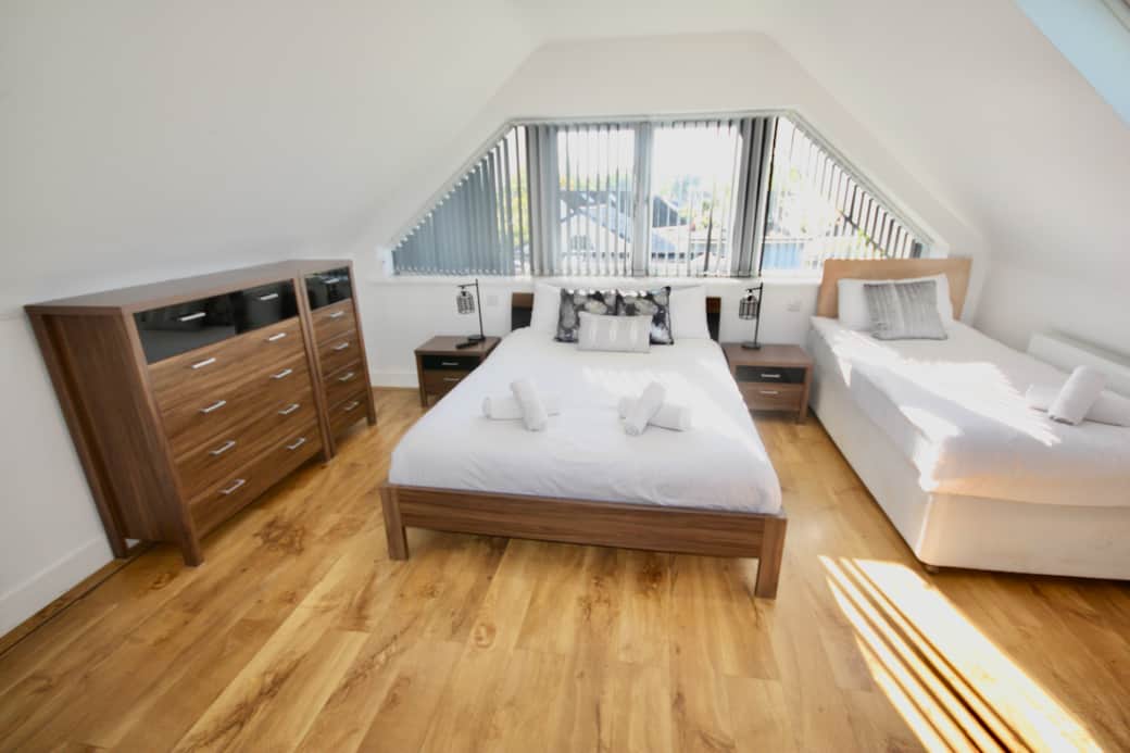 Main bedroom on the first floor, plenty of space with ensuite and a walk-in wardrobe