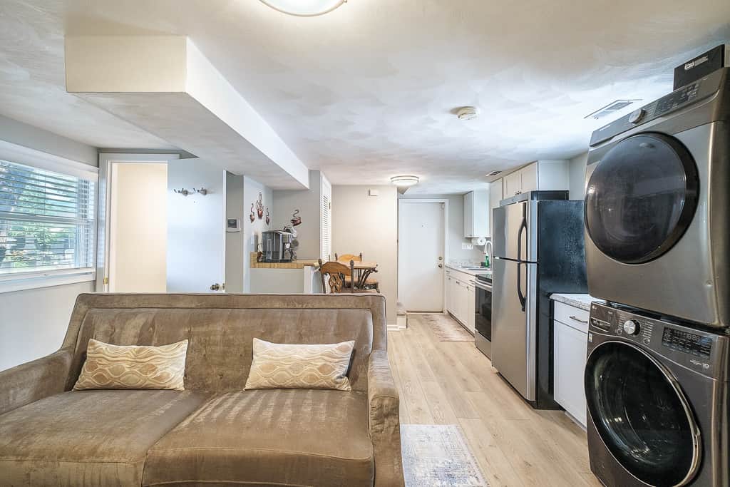 Living room and laundry