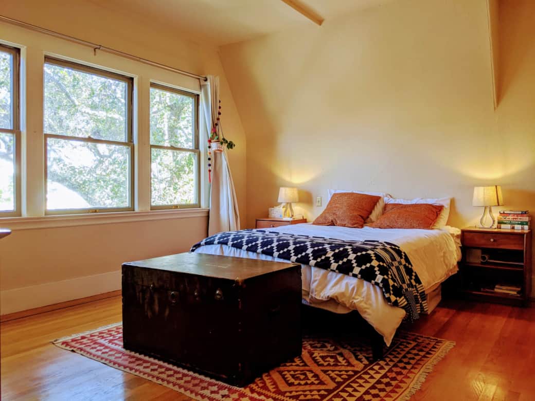 The primary bedroom with a comfortable memory foam bed The primary bedroom with a comfortable memory foam bed