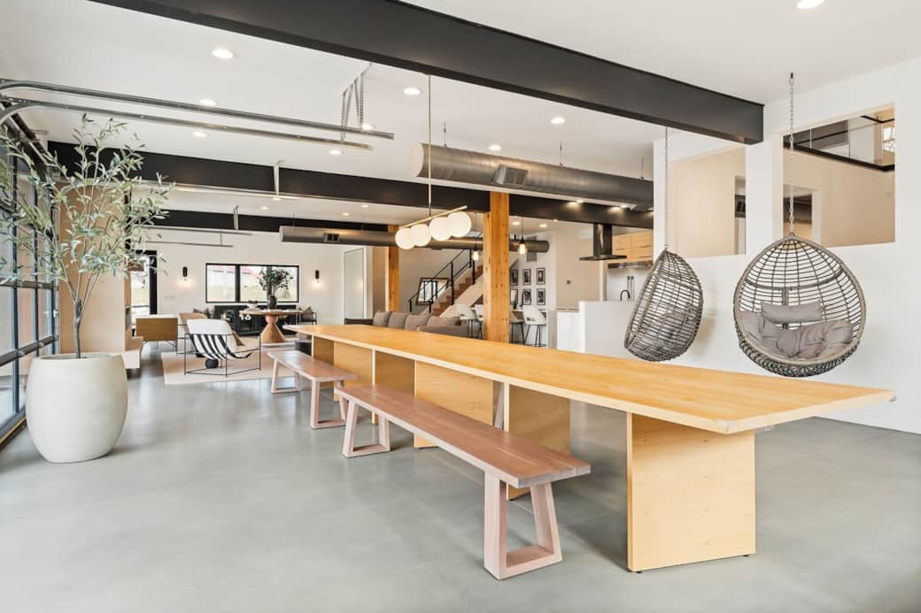 One table. The entire crew.