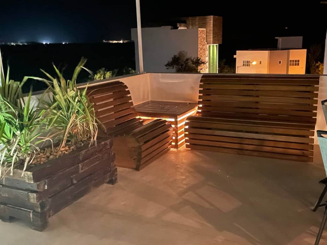 Rooftop Terrace at Night