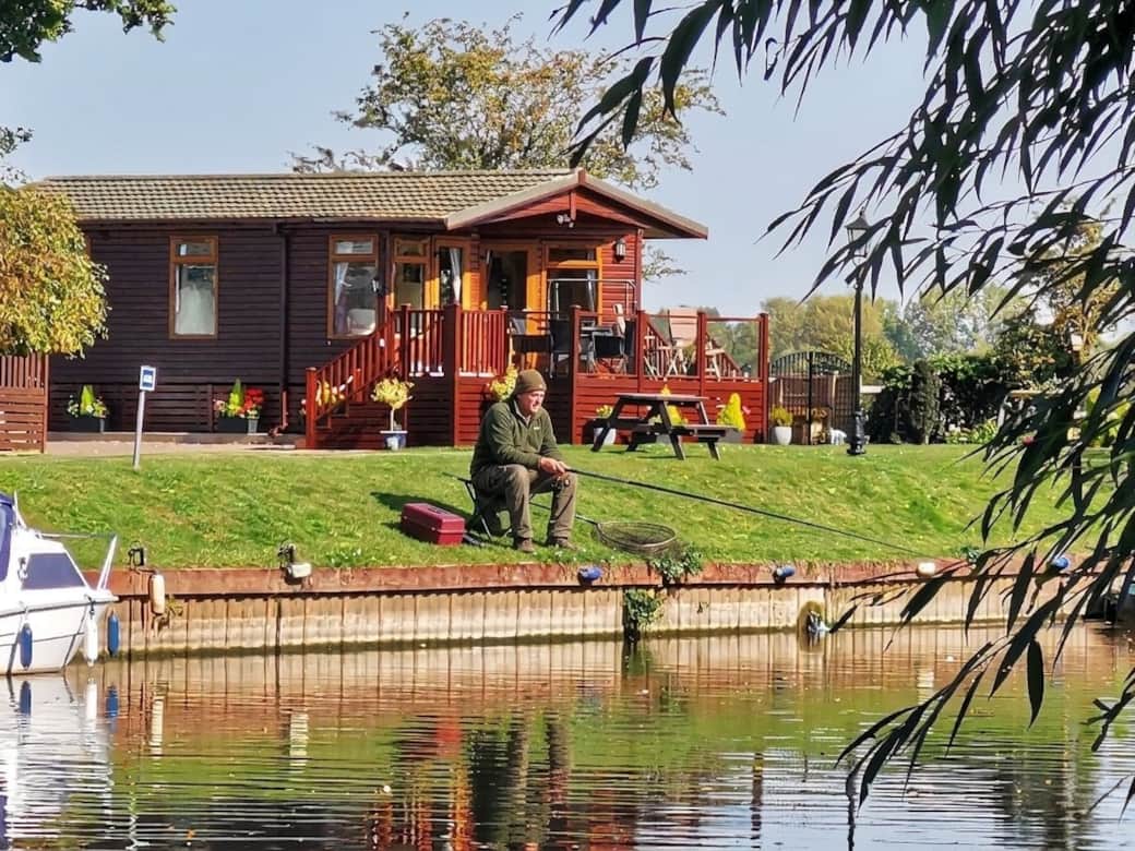 Fishing in front of the Lodge