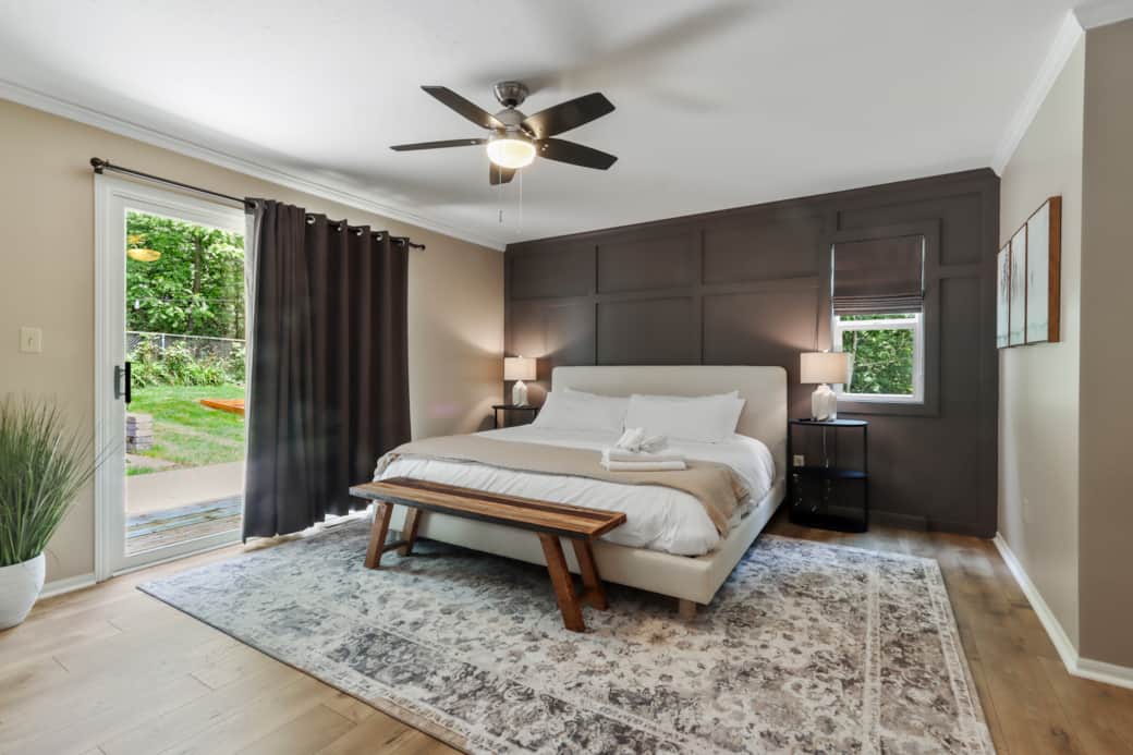 Our master bedroom has a king sized bed