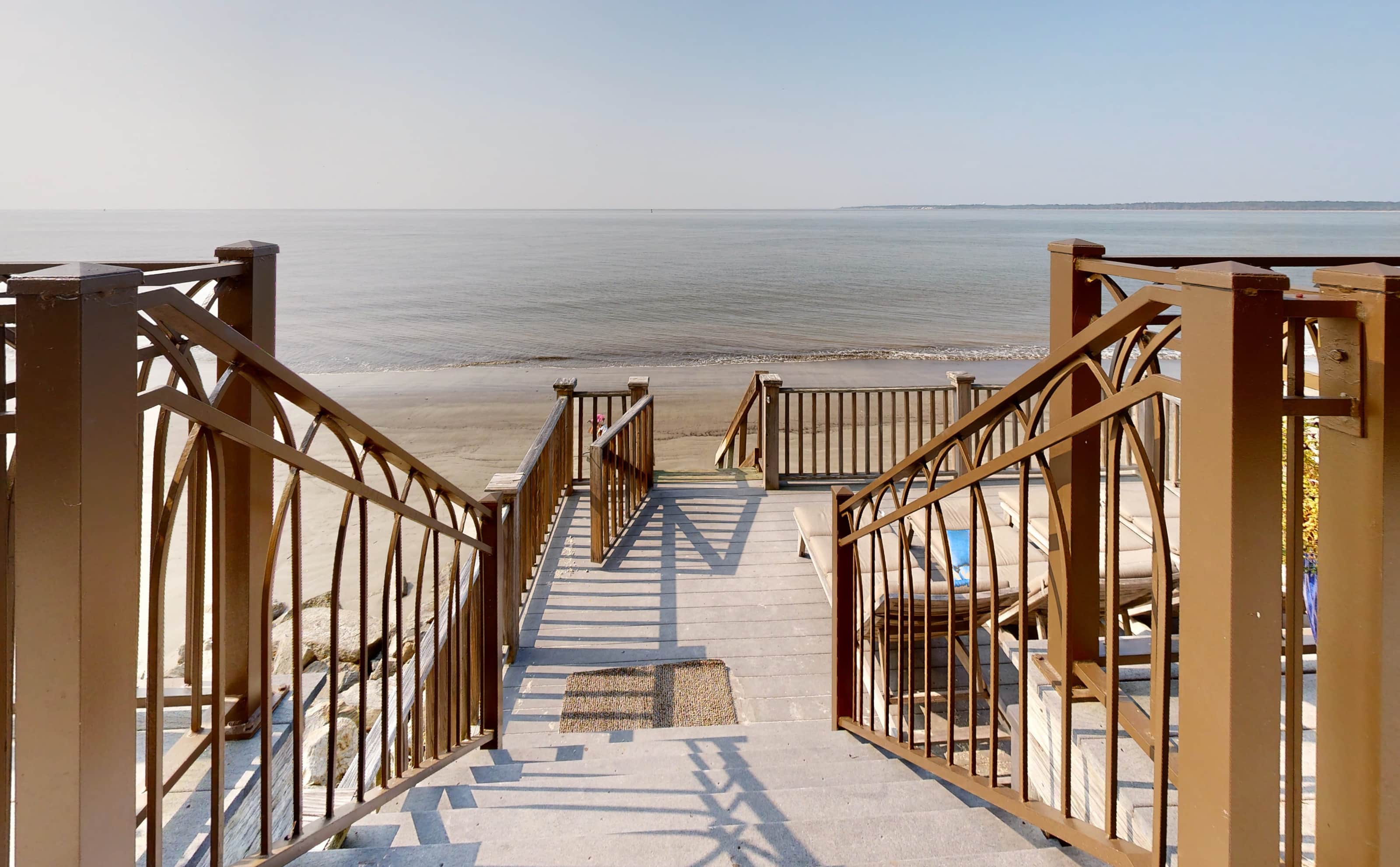 Stair to beach off main deck
