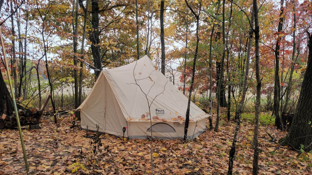 Tent in fall