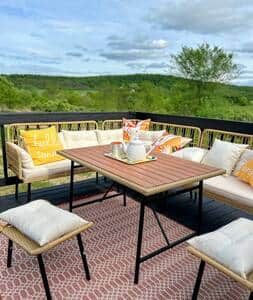 Outdoor lounging space to enjoy the view