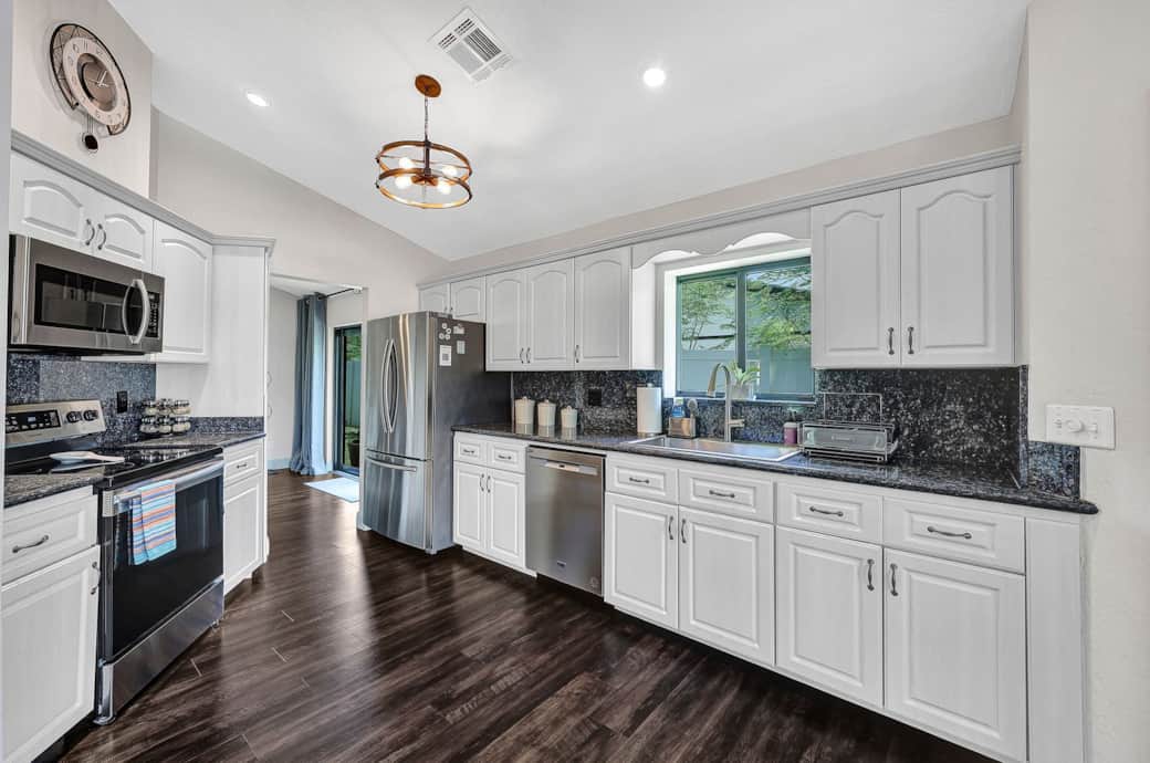 Fully equipped kitchen with all of the appliances, utensils, and amenities you need to prepare meals