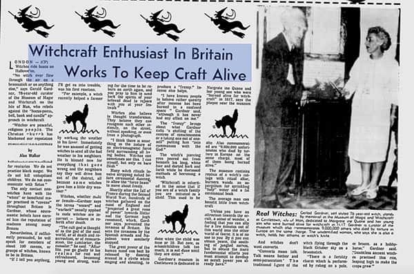 1960s newspaper article about Gerald Gardner witchcraft revival