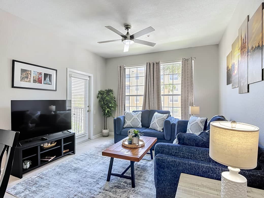 Comfortable seating and smart TV for family movie nights