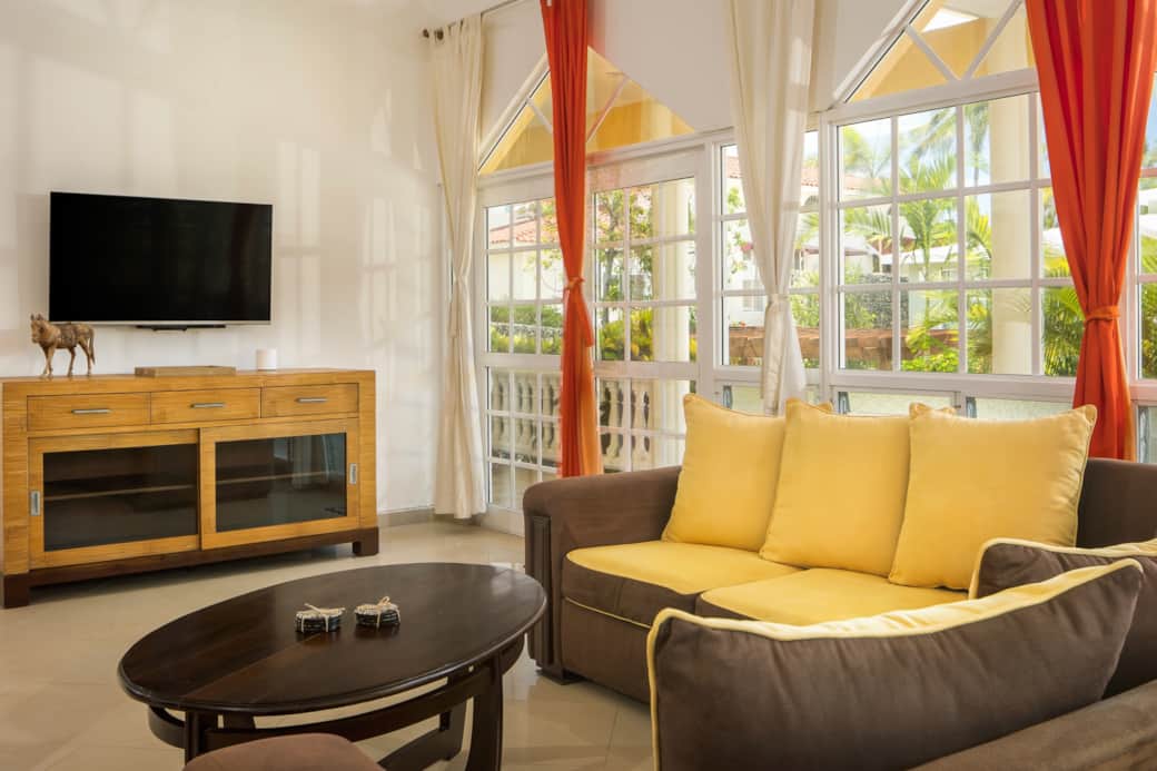 Living room with smart TV