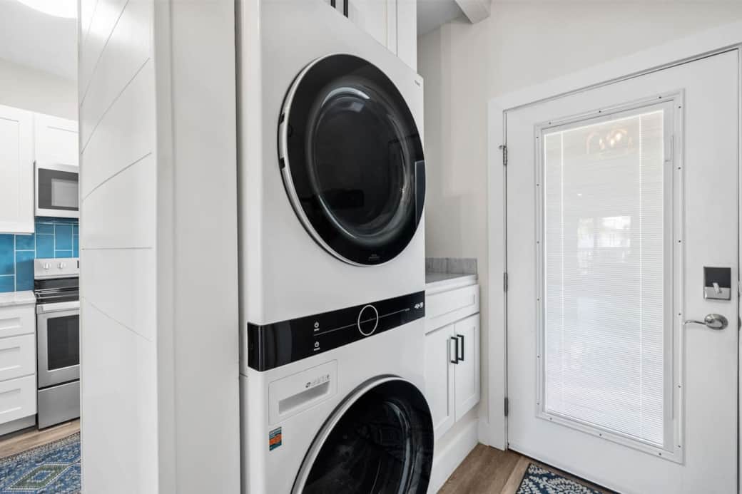 Convenient stackable washer and dryer. A starter pack of a few laundry pods will be provided Convenient stackable washer and dryer. A starter pack of a few laundry pods will be provided