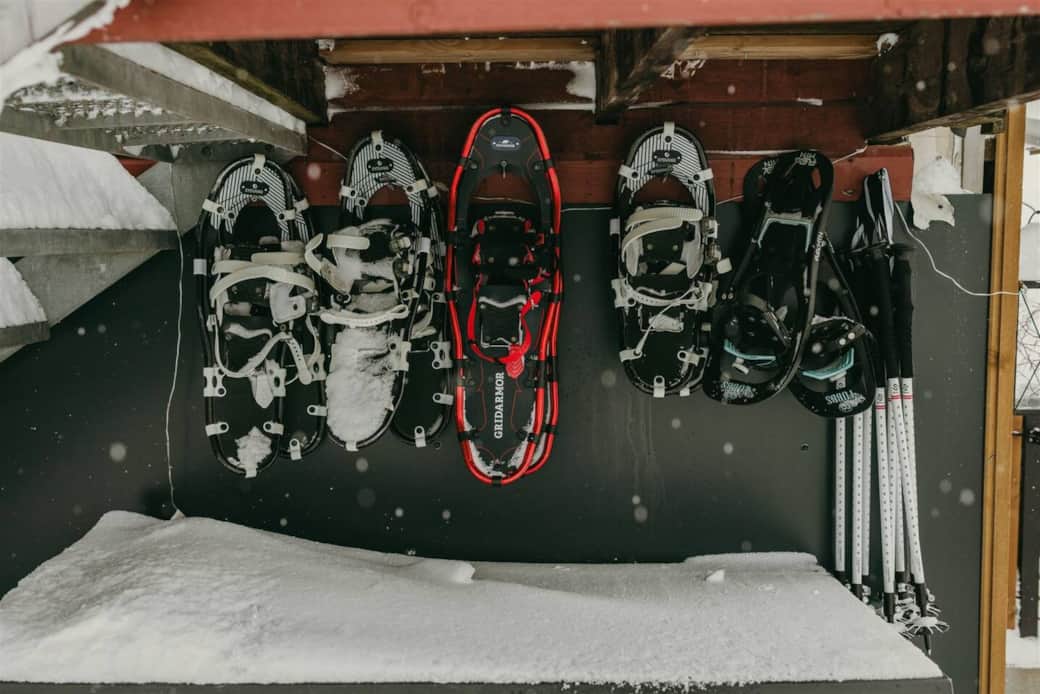 Snow shoes are available during your whole stay and are free to use. It is an excellent hiking option when there is lots of snow. You get to experience nature up close and it is a good work out too! You will be recommended the best trips.