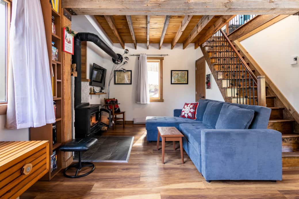 13 living room blue sofa