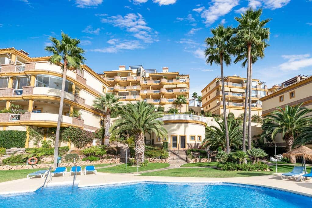 Penthouse overlooking the community pool. 