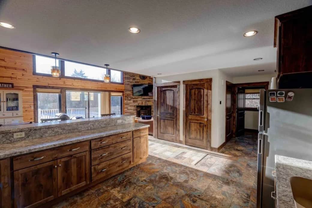Kitchen Bar and Living Room