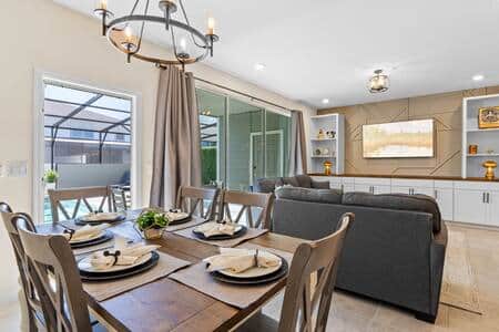 Open Concept First Floor Living & Dining Space