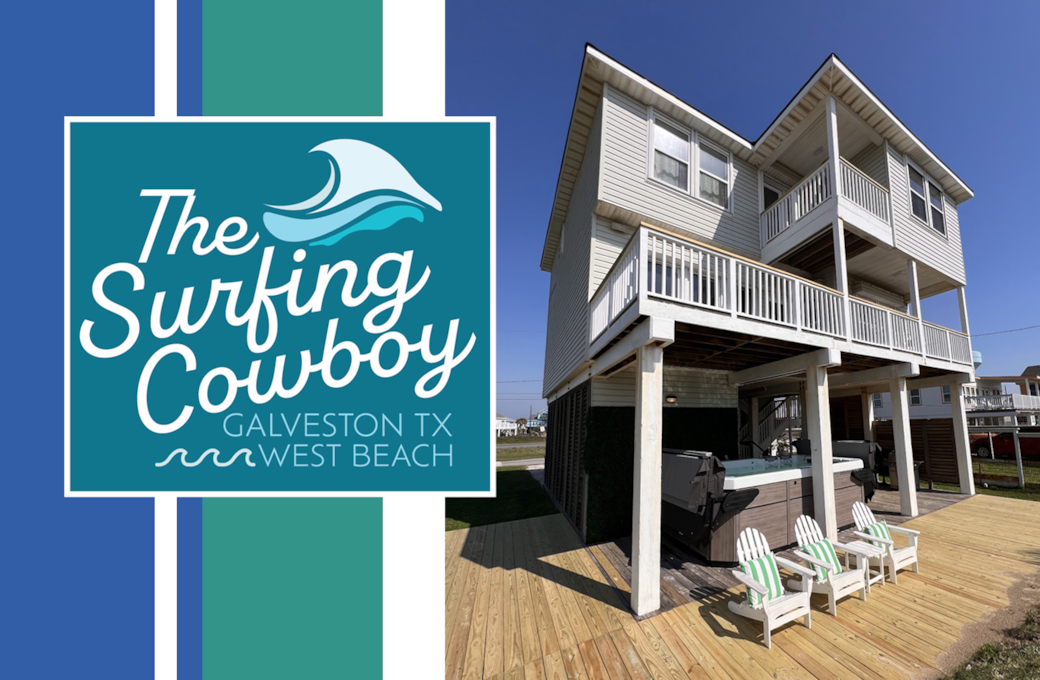 Welcome to beachfront bliss at The Surfing Cowboy on Galveston Island!