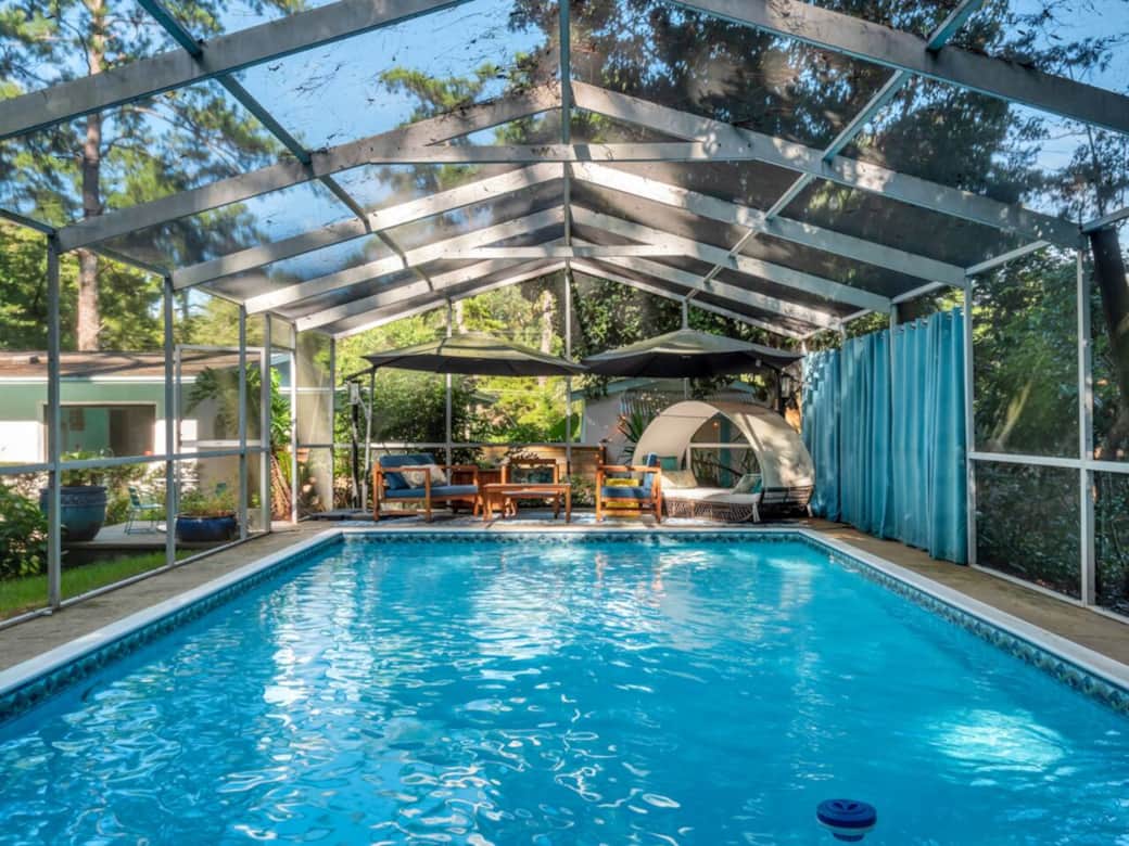 Crystal blue waters invite you for a dip or hangout in comfort alone or with your group.