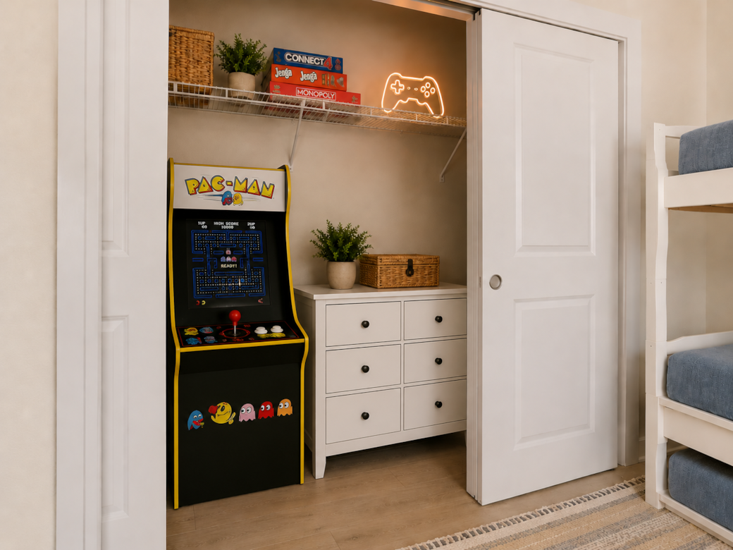 Arcade area in kids room.