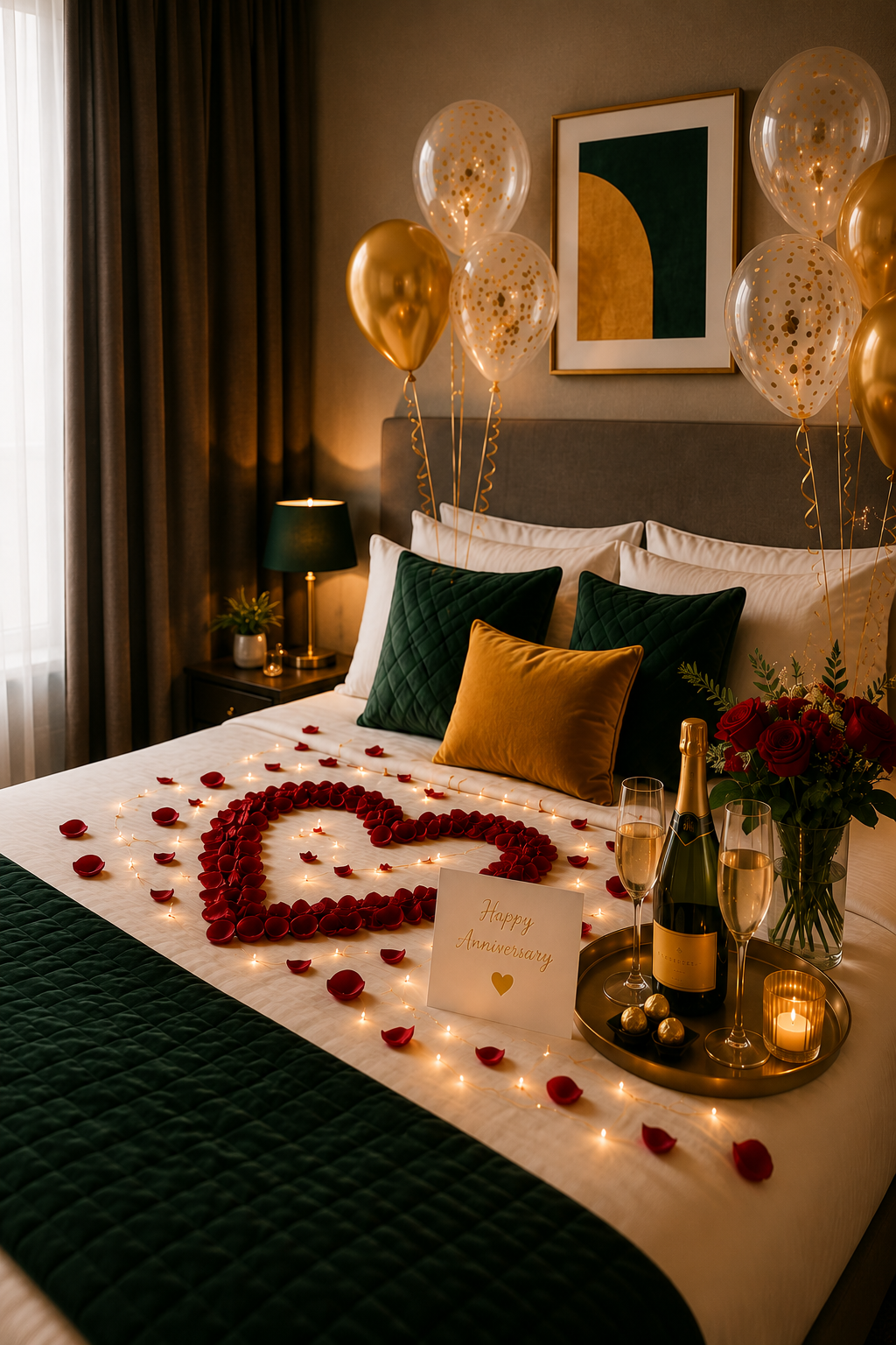 Special occasion room setup in serviced accommodation at Osit Stays Northampton