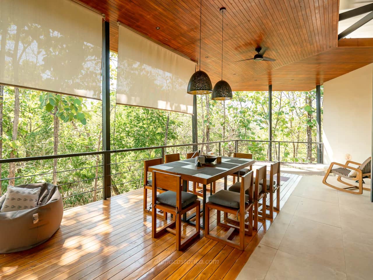 Open-air jungle terrace at Casa Aloha in Montezuma, Costa Rica