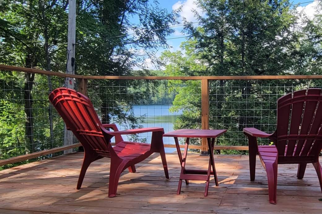 A view of the lake from the deck
