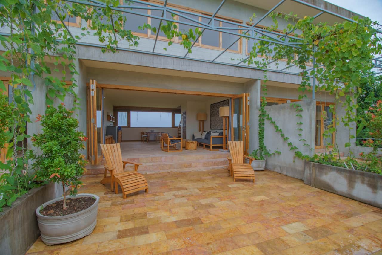 Terrace overlooking the pool