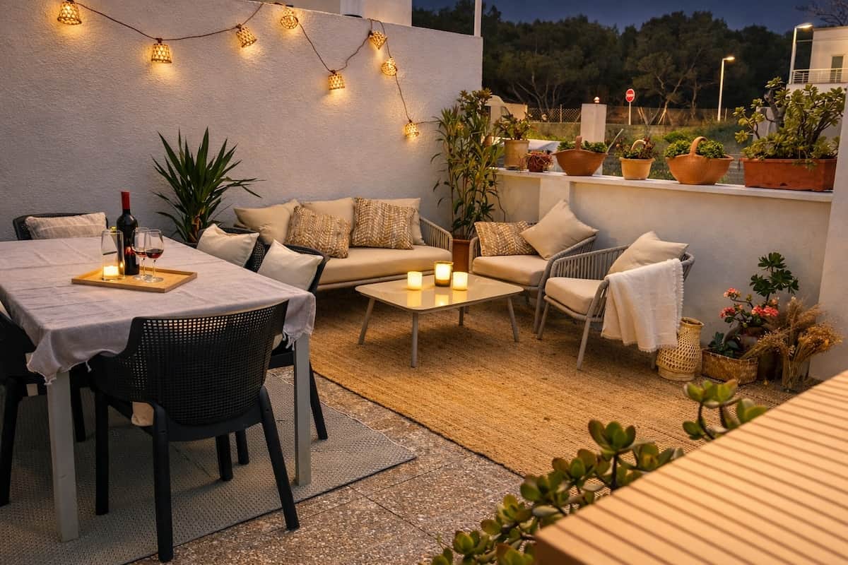 
 Tu zona privada al aire libre para relajarte, leer o disfrutar de una bebida al atardecer.