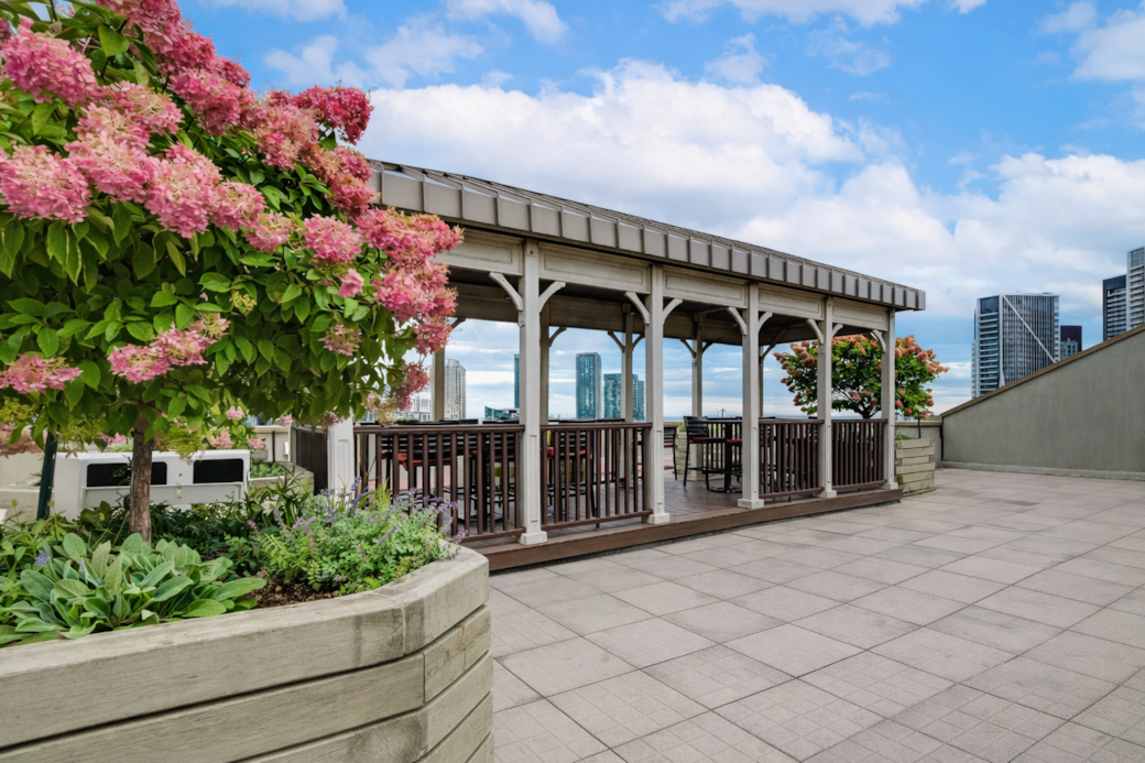 Spectacular rooftop garden and gazebo