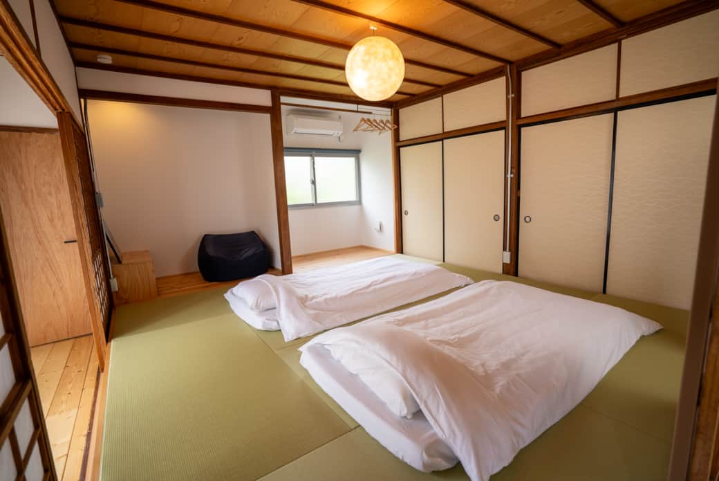Tatami room arranged to sleep 2