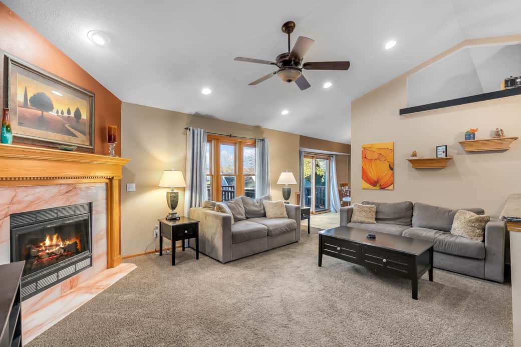 Entrance opens to the Comfortable Living Room