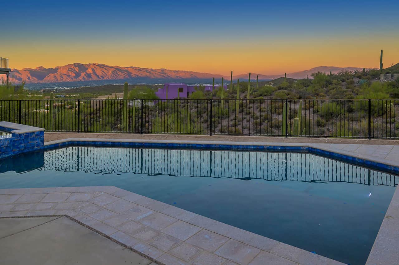 Backyard pool with great views