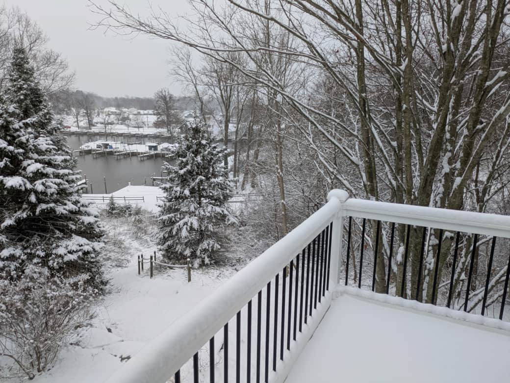 Winter back deck