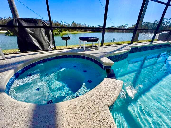 Relax in the spa and enjoy the amazing view